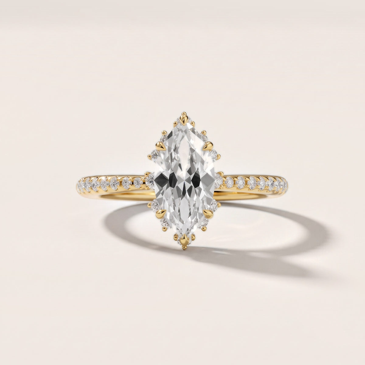 Leonie Starburst Halo Marquise Diamond Engagement Ring in Yellow Gold - front.jpg