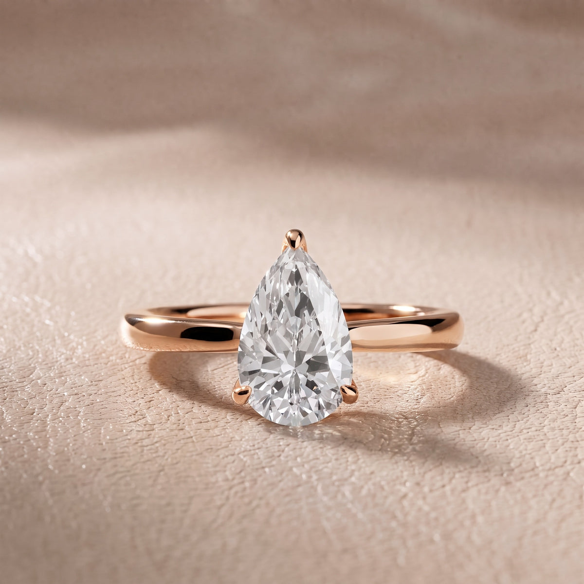 Mena Hidden Halo Pear Diamond Engagement Ring in Rose Gold - front.jpg