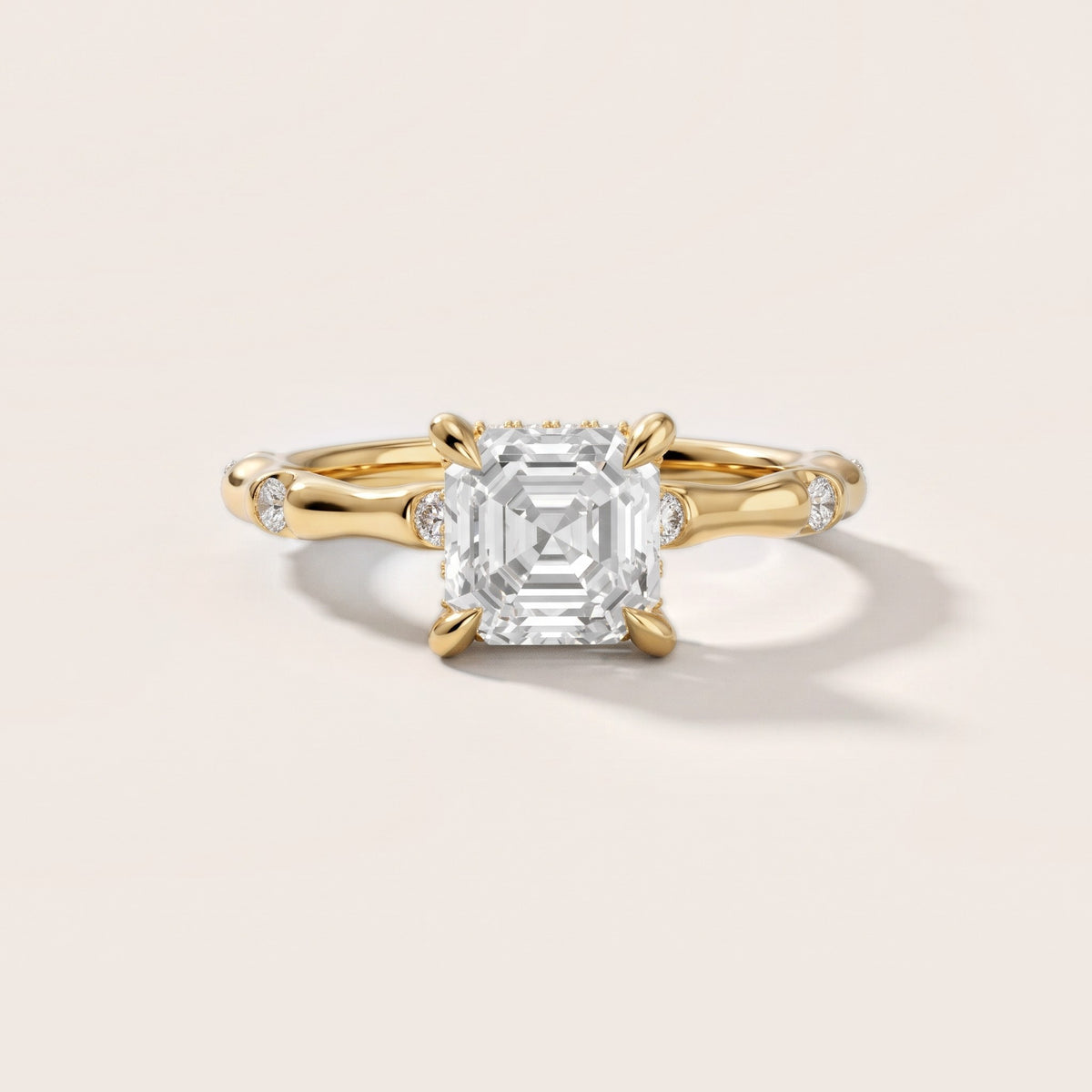 Liv Hidden Halo Asscher Diamond Engagement Ring in Yellow Gold - front.jpg