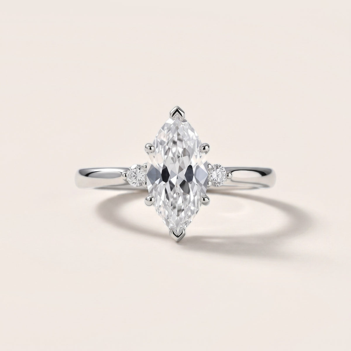 Teodora Floating Three-Stone Marquise Diamond Engagement Ring in Silver - front.jpg
