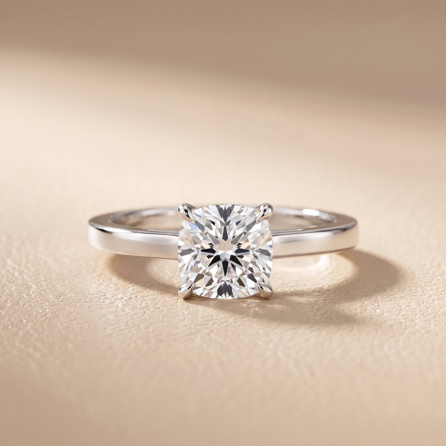 Kaia Solitaire Cushion Diamond Ring in White Gold - front.jpg