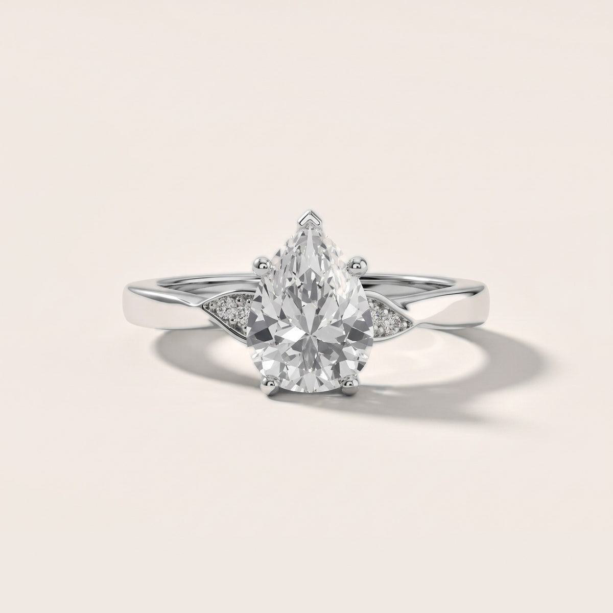 Annabelle Leaf Pavé Pear Diamond Engagement Ring in Platinum - front.jpg