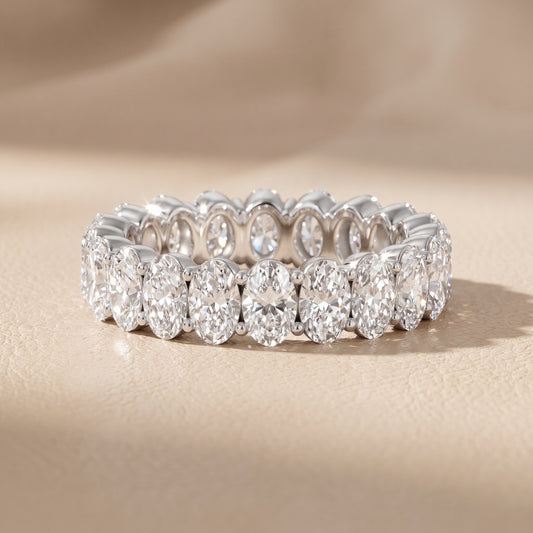 Vidya Shared Prong Oval Diamond Eternity Band in White Gold - front.jpg