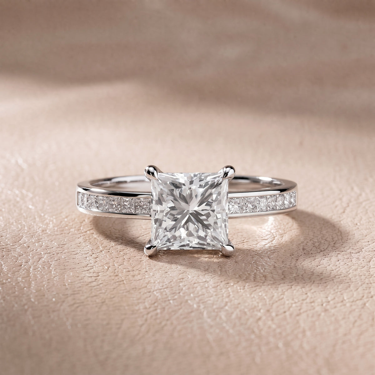 Maren Sidestone Channel Set Princess Diamond Engagement Ring in White Gold - front.jpg