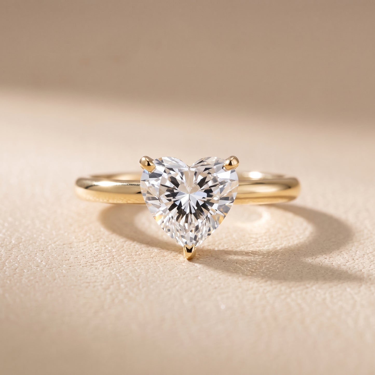Wren Solitaire Heart Diamond Ring in Yellow Gold - front.jpg