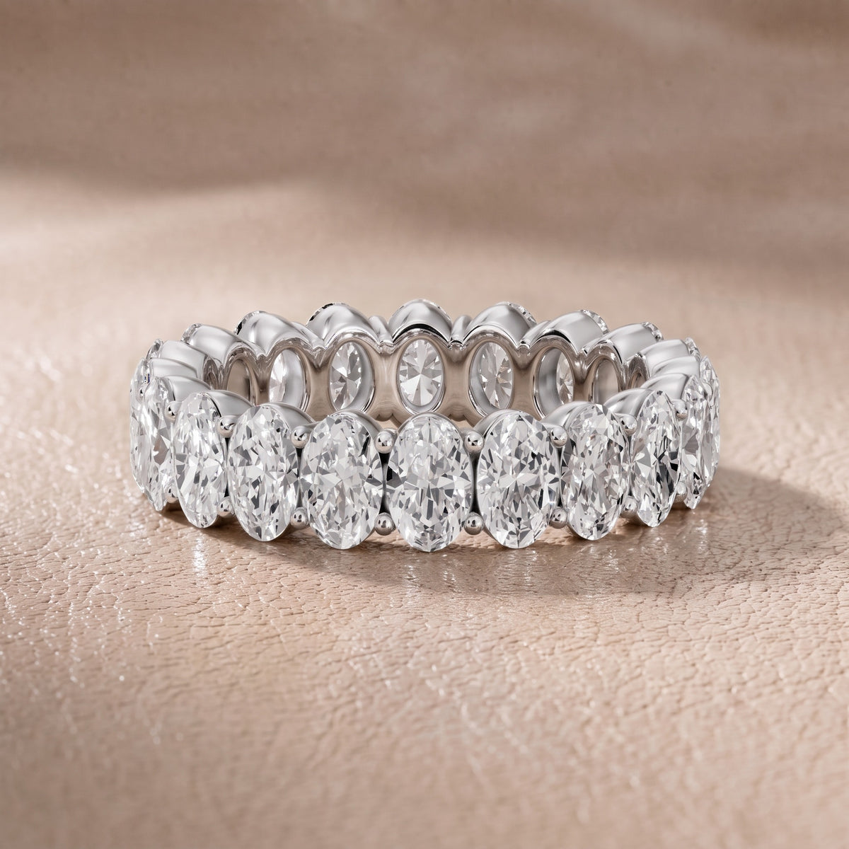 Marlowe Shared Prong Oval Diamond Eternity Band in White Gold - front.jpg