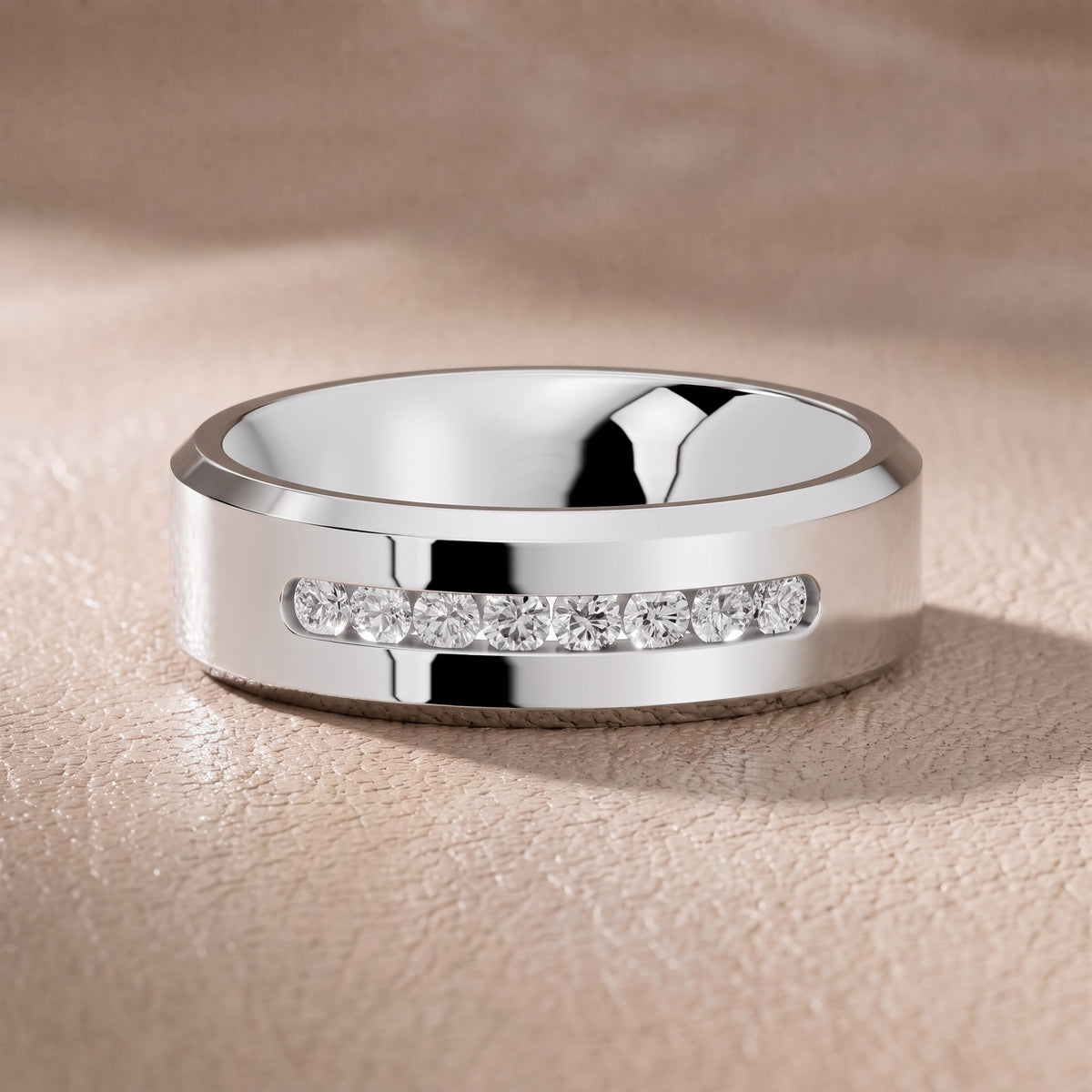 Portia Channel Set Round Diamond Wedding Band in Platinum - front.jpg