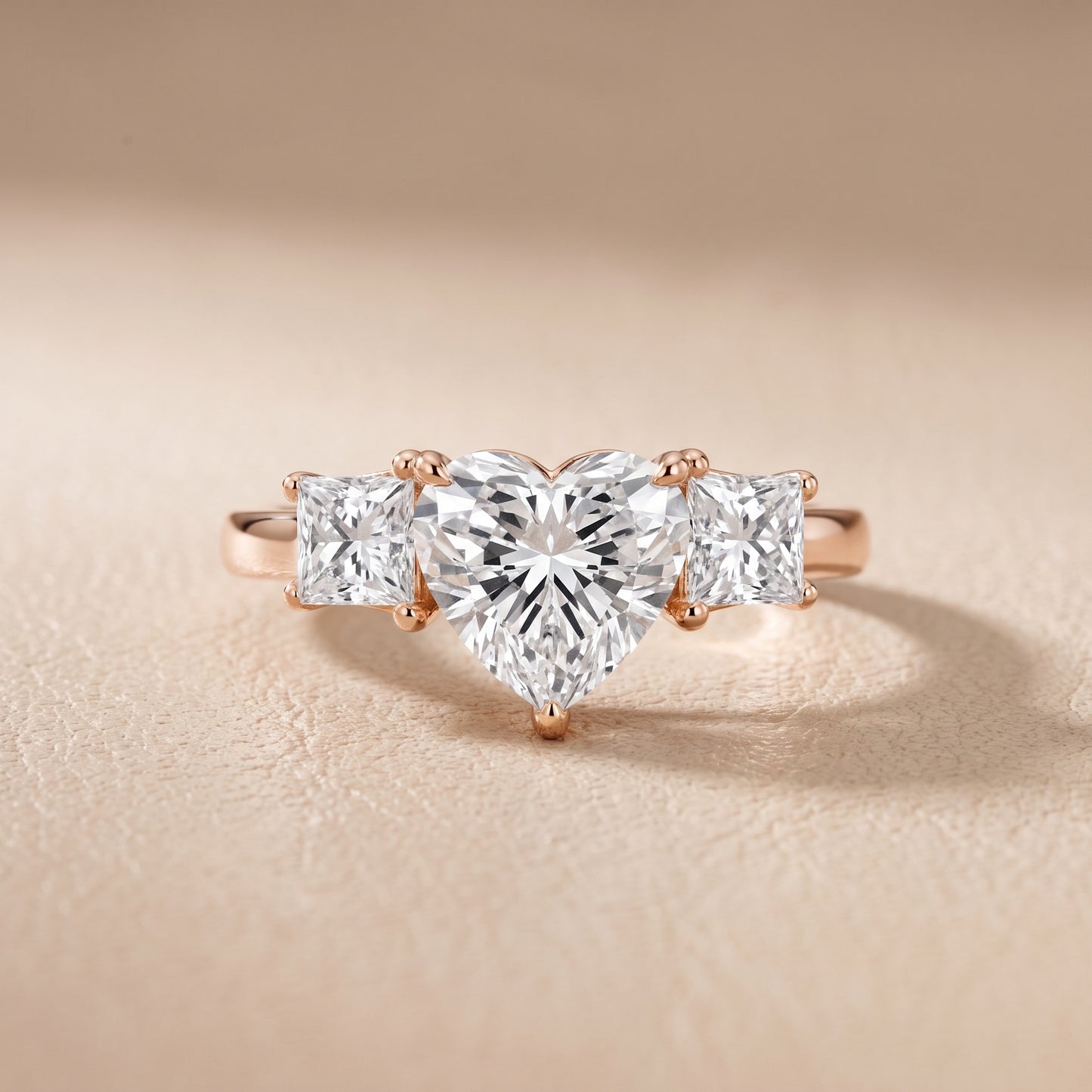 Sienna Three-Stone Heart Diamond Ring in Rose Gold - front.jpg