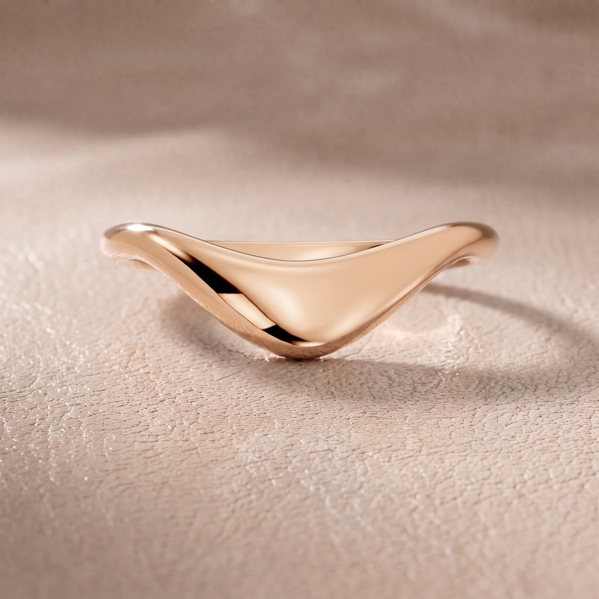 Gwendolyn Curved Contour Wedding Band in Rose Gold - front.jpg