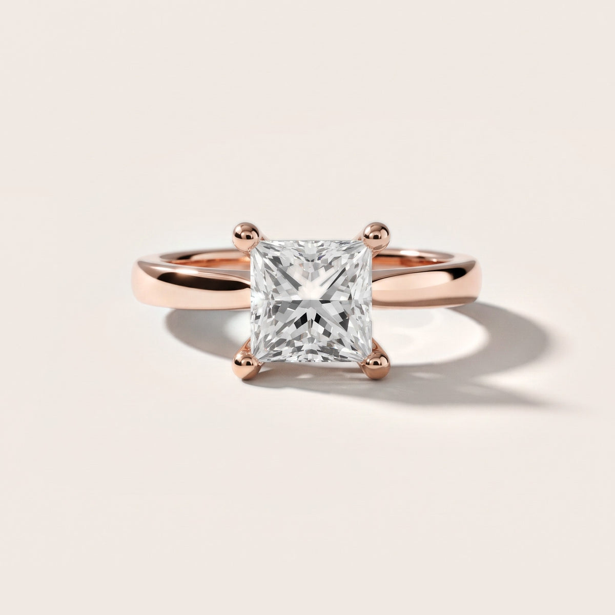 Sofia Cathedral Princess Diamond Engagement Ring in Rose Gold - front.jpg
