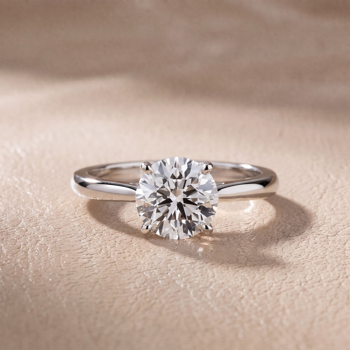 Kalia Knife Edge Solitaire Round Diamond Engagement Ring in Silver - front.jpg
