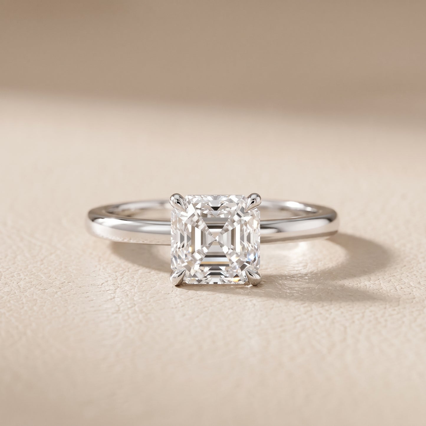 Lyla Petite Solitaire Asscher Diamond Engagement Ring in Platinum - front.jpg
