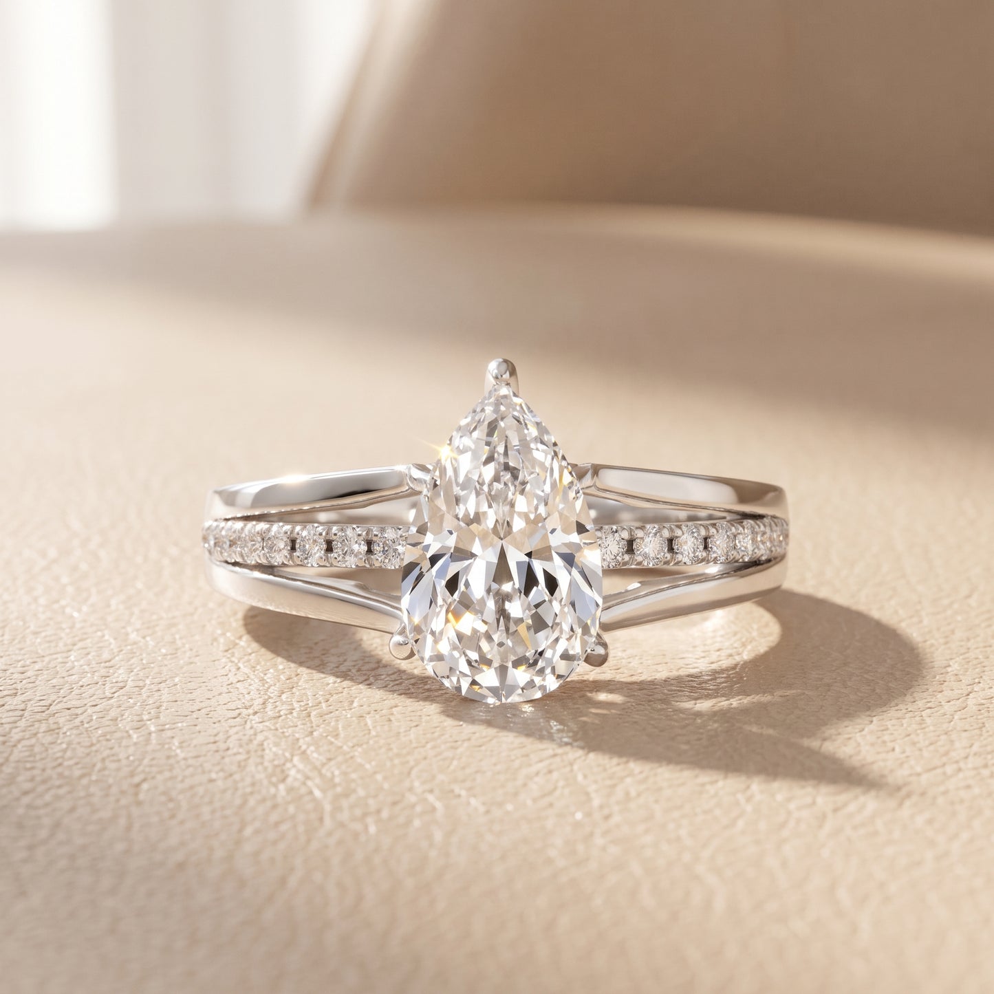 Scarlett Split Shank Pavé Pear Diamond Ring in Platinum - front.jpg