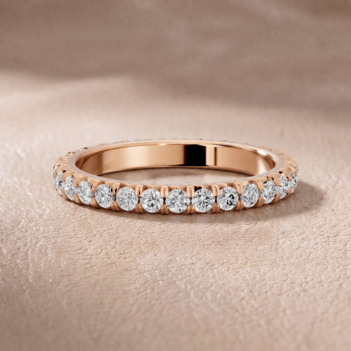 Margaret French Pavé Round Diamond Eternity Band in Rose Gold - front.jpg