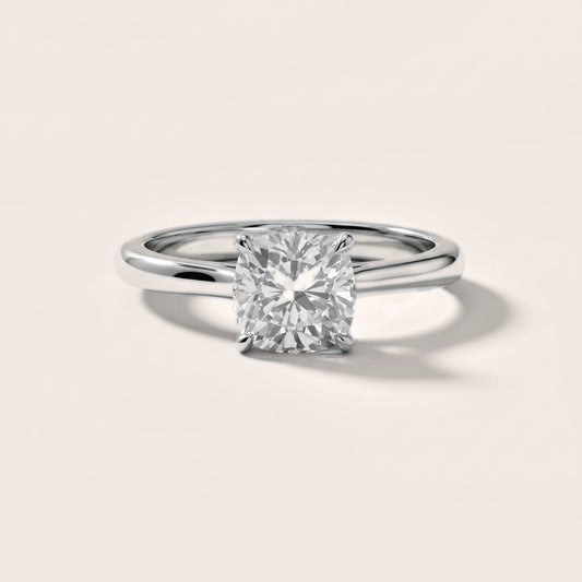 Kalia Knife Edge Solitaire Cushion Diamond Engagement Ring in Platinum [studio-20261024]