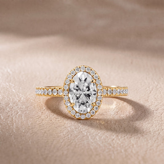 Rosemary Halo Pavé Oval Diamond Engagement Ring in Yellow Gold - front.jpg
