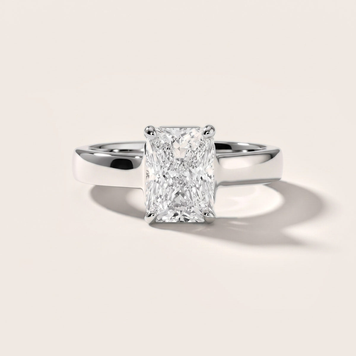 Heather Solitaire Cathedral Radiant Diamond Engagement Ring in Silver - front.jpg