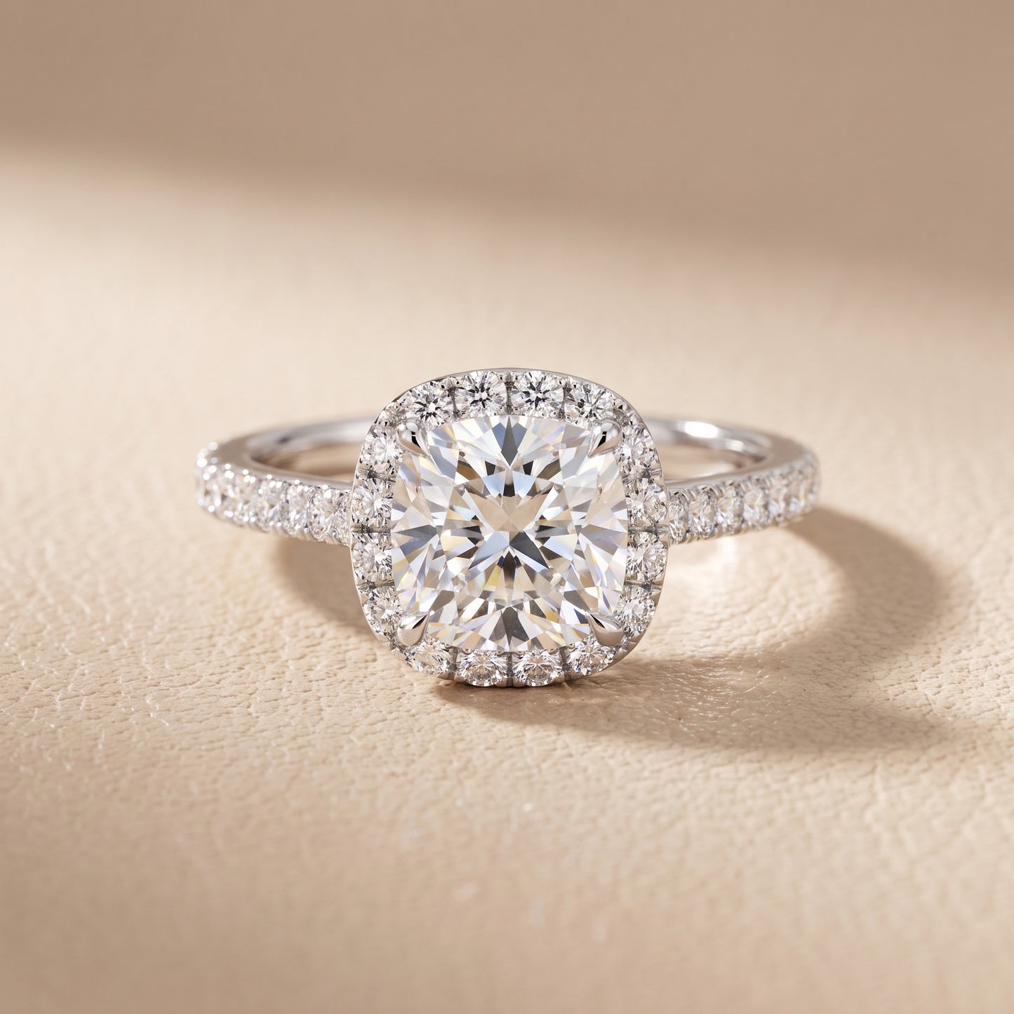 Willa Halo Micropavé Cushion Diamond Engagement Ring in White Gold - front.jpg