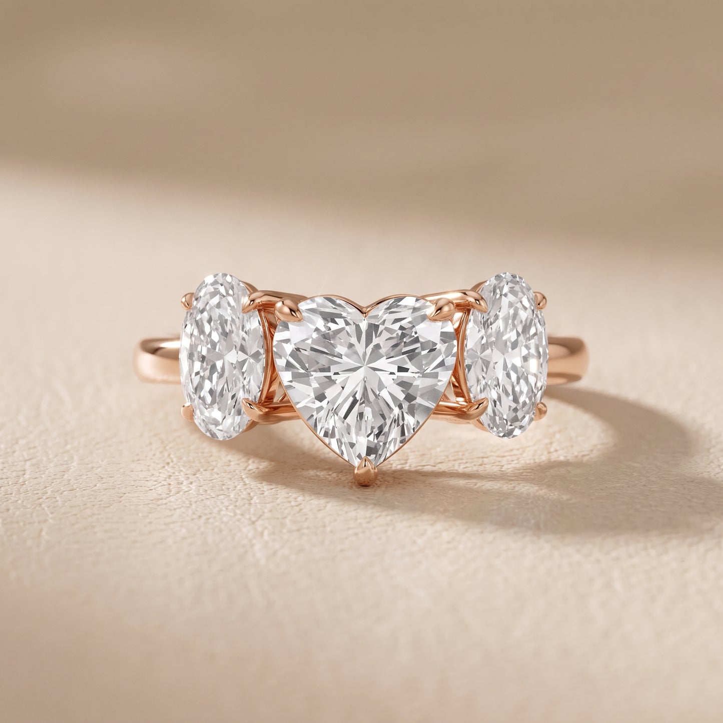 Lila Three-Stone Heart Diamond Ring in Rose Gold - front.jpg