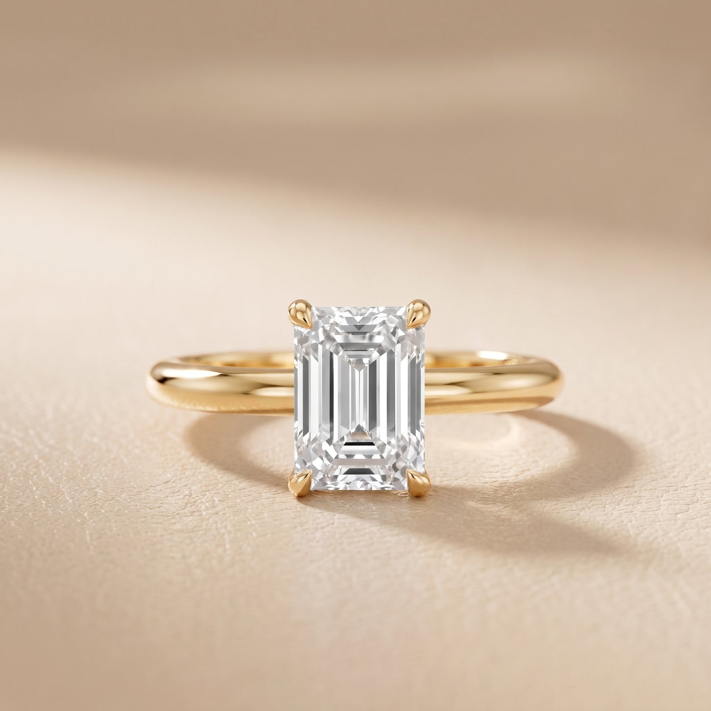 Amaya Hidden Halo Emerald Diamond Engagement Ring in Yellow Gold - front.jpg