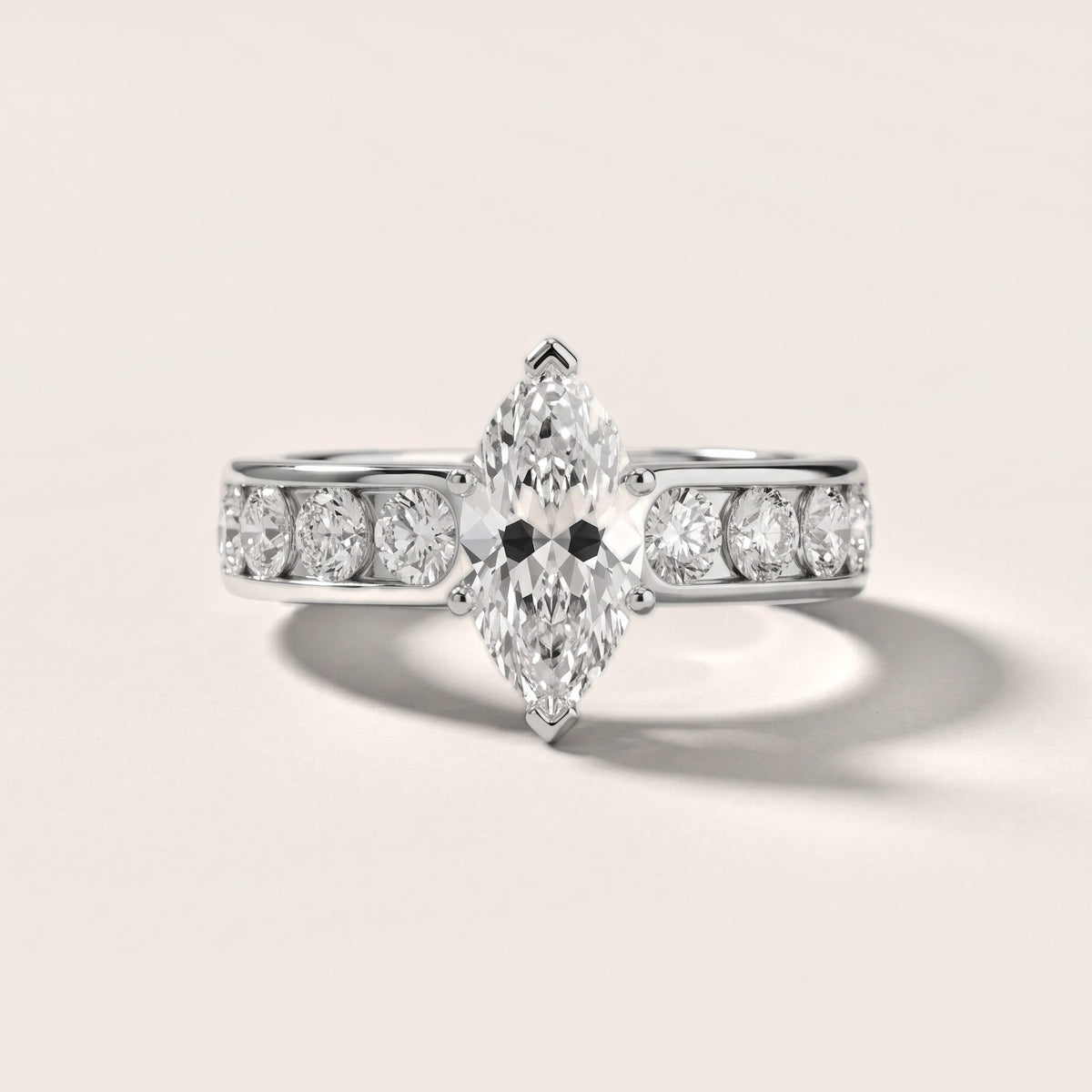 Sedona Wide Band Channel Set Marquise Diamond Engagement Ring in Silver - front.jpg