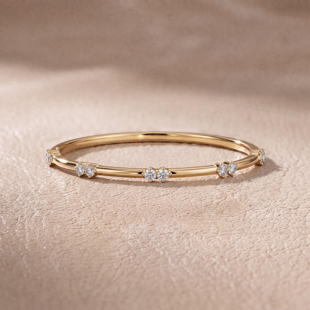 Penelope Claw Prong Round Diamond Wedding Band in Yellow Gold - front.jpg