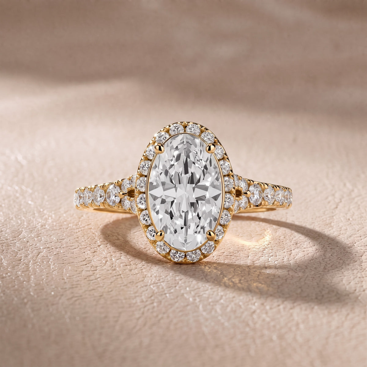 Bella Halo Pavé Oval Diamond Engagement Ring in Yellow Gold - front.jpg