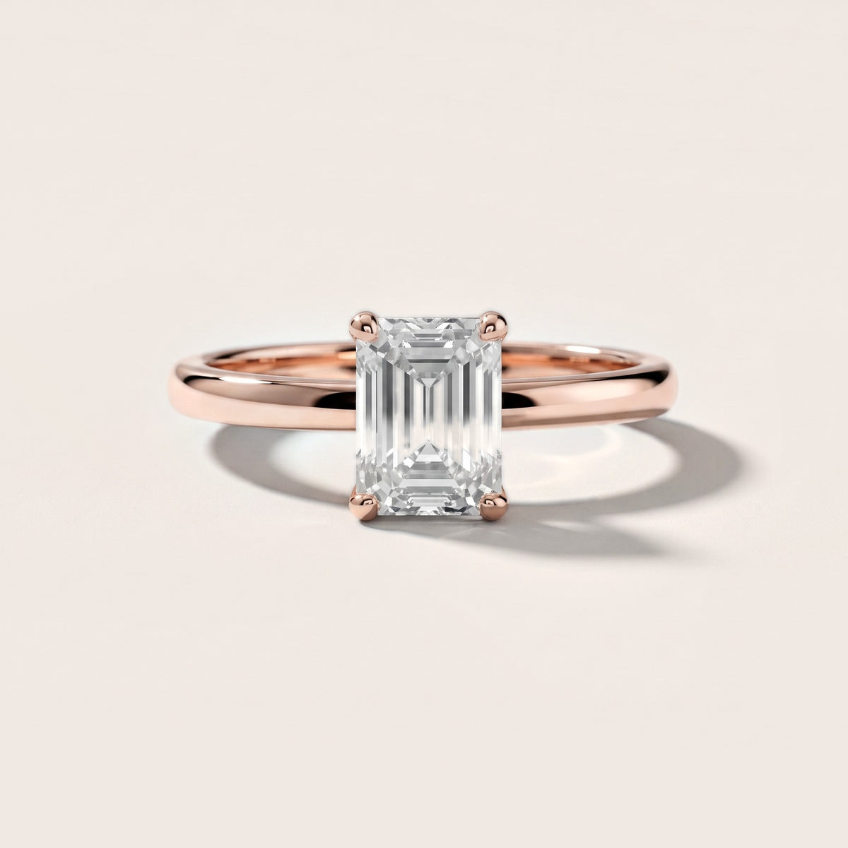 Charlotte Charm Solitaire Emerald Diamond Engagement Ring in Rose Gold [studio-20261024]