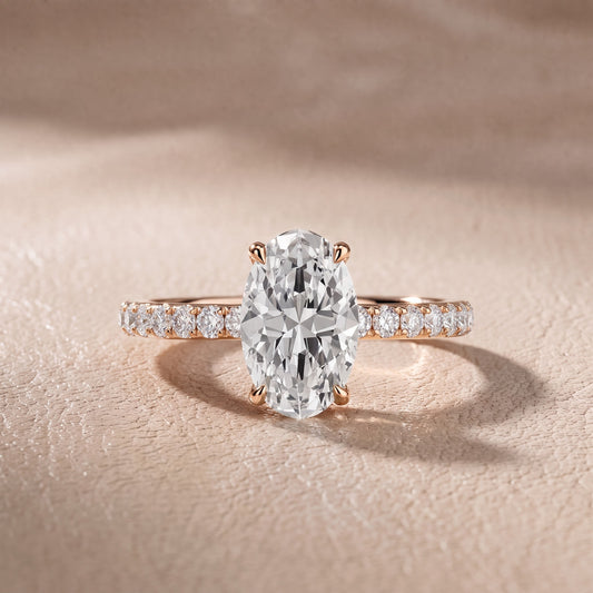 Thea Hidden Halo Pavé Oval Diamond Engagement Ring in Rose Gold - front.jpg