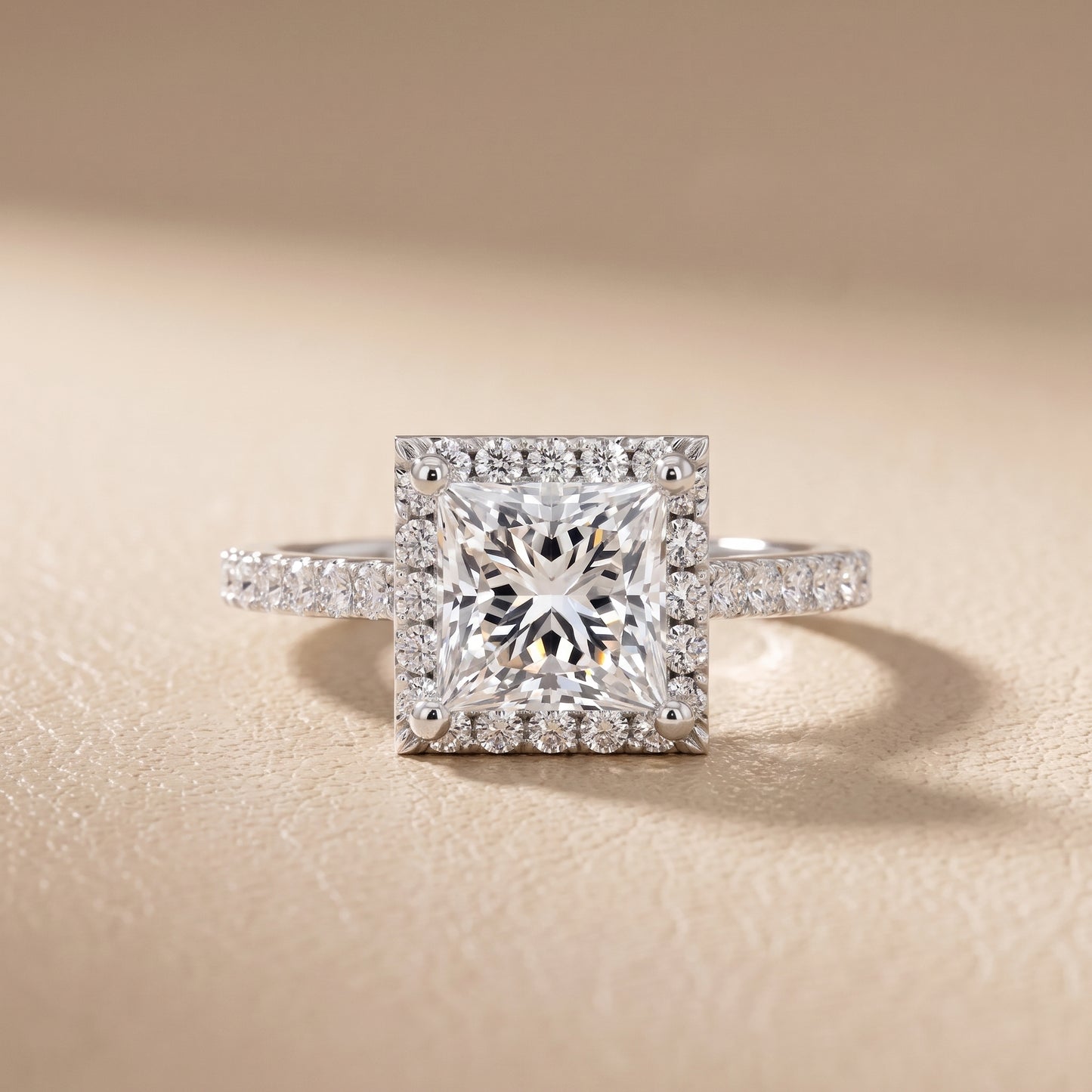 Sophie Halo Pavé Princess Diamond Ring in Platinum - front.jpg