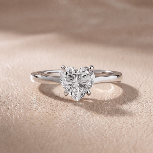 Matilda Cathedral Solitaire Heart Diamond Engagement Ring in Platinum - front.jpg