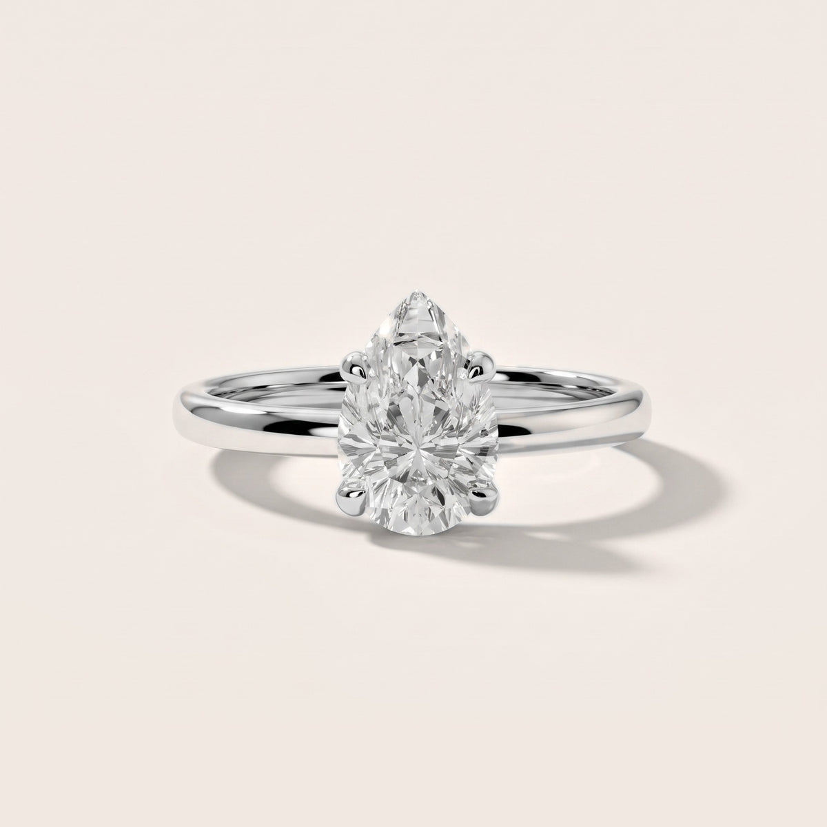 Charlotte Charm Solitaire Pear Diamond Engagement Ring in White Gold [studio-20261024]
