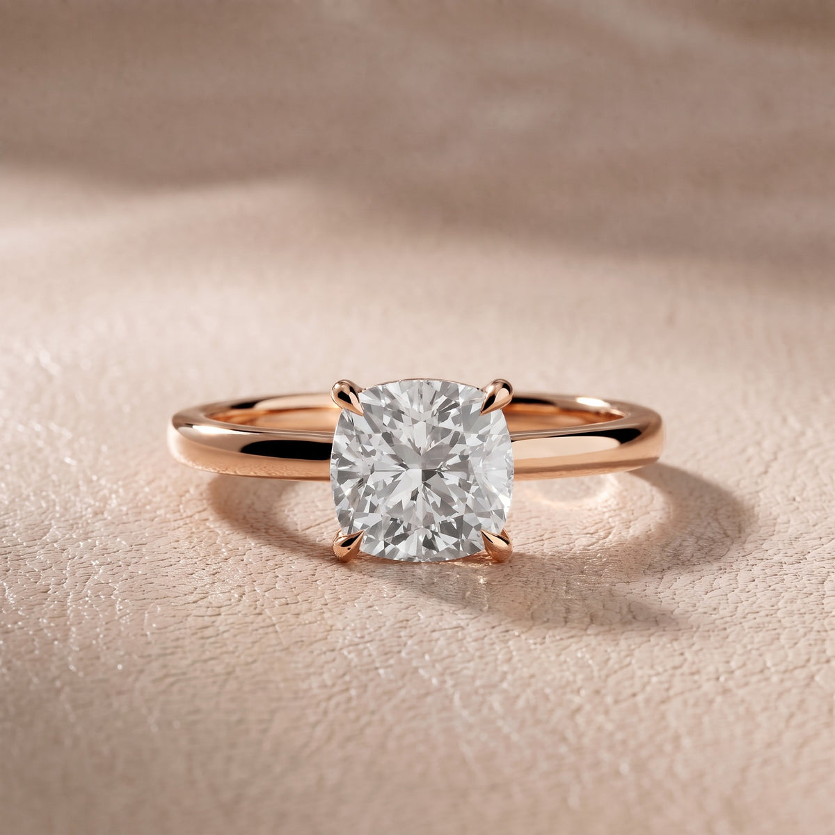 Nadia Petite Solitaire Cushion Diamond Engagement Ring in Rose Gold - front.jpg