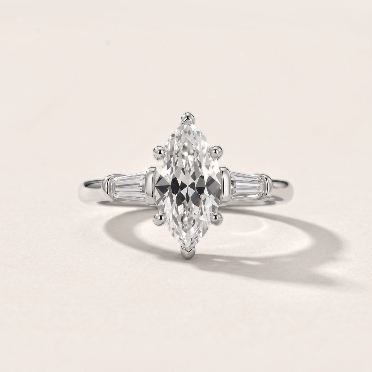 Abby Baguette Three-Stone Marquise Diamond Engagement Ring in Silver - front.jpg