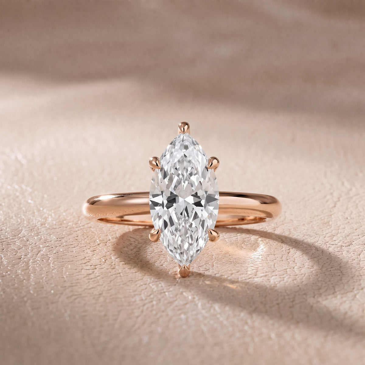 Amaya Hidden Halo Marquise Diamond Engagement Ring in Rose Gold - front.jpg