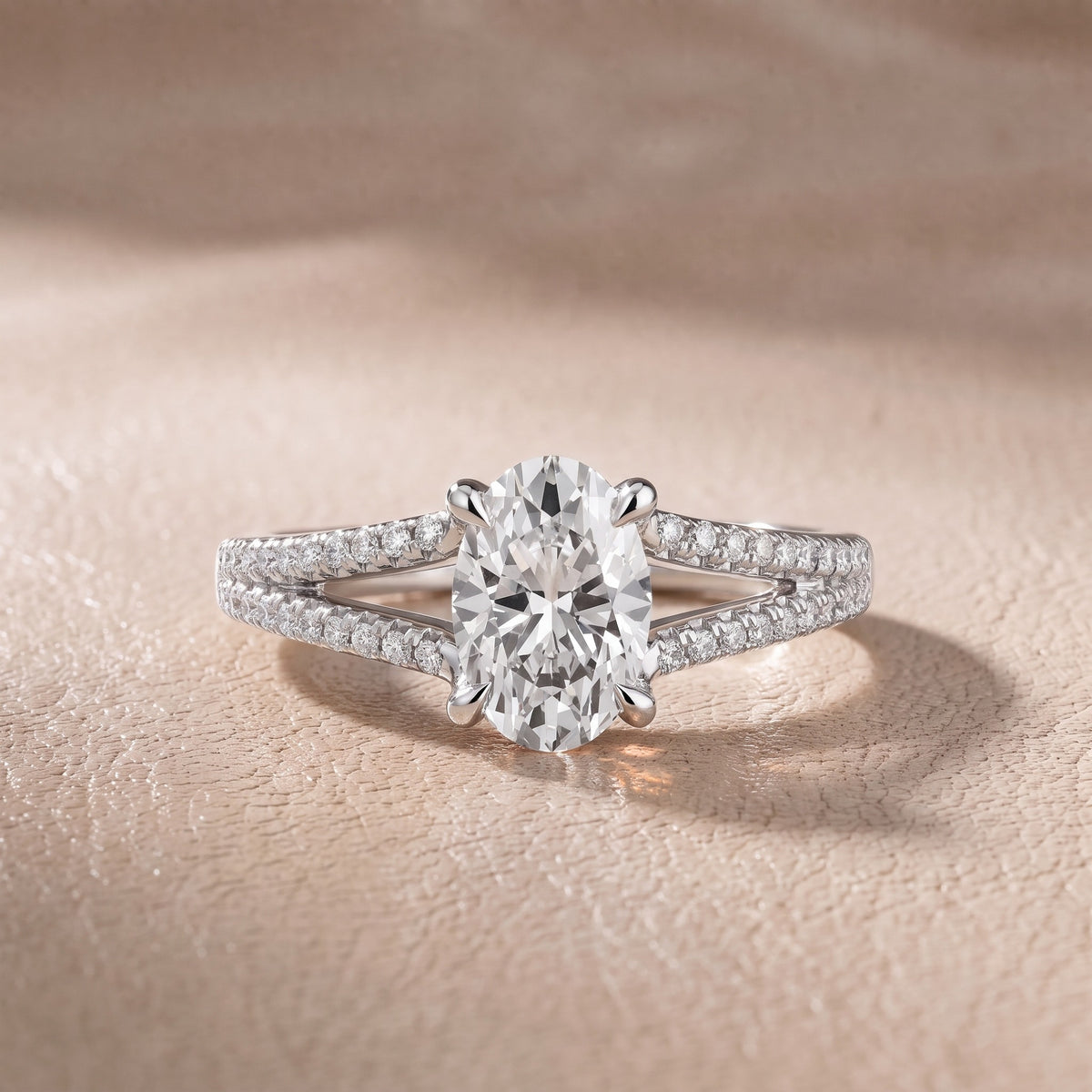 Eternal Embrace Solitaire Oval Diamond Engagement Ring in Silver - front.jpg