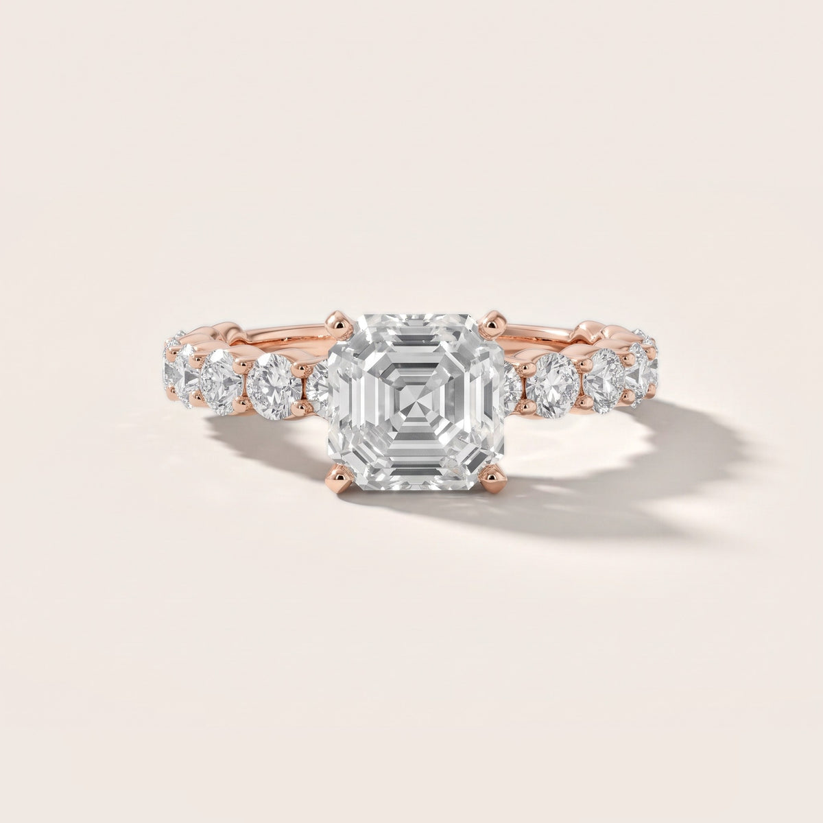 Leta Infinity Pavé Asscher Diamond Engagement Ring in Rose Gold - front.jpg