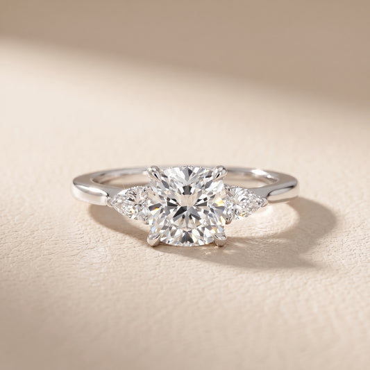 Leila Three-Stone Cushion Diamond Engagement Ring in White Gold - front.jpg