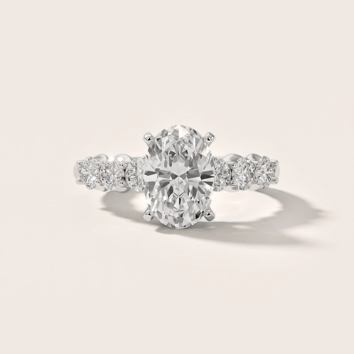 Lenora Scalloped Statement Oval Diamond Engagement Ring in White Gold - front.jpg