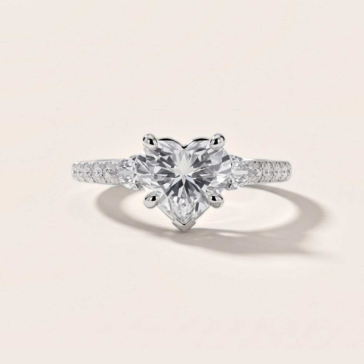 Weston Pear-Side Three-Stone Heart Diamond Engagement Ring in Silver - front.jpg