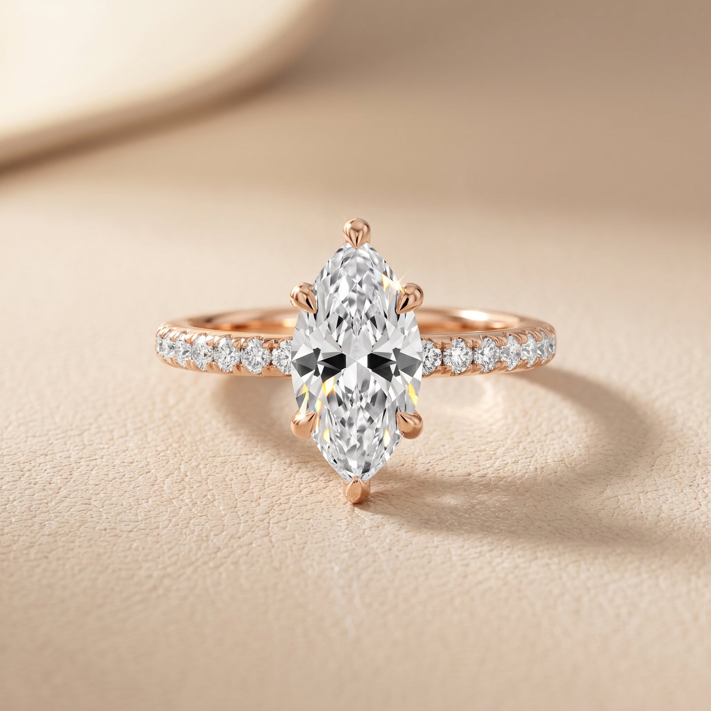 Maya Hidden Halo Pavé Marquise Diamond Engagement Ring in Rose Gold - front.jpg