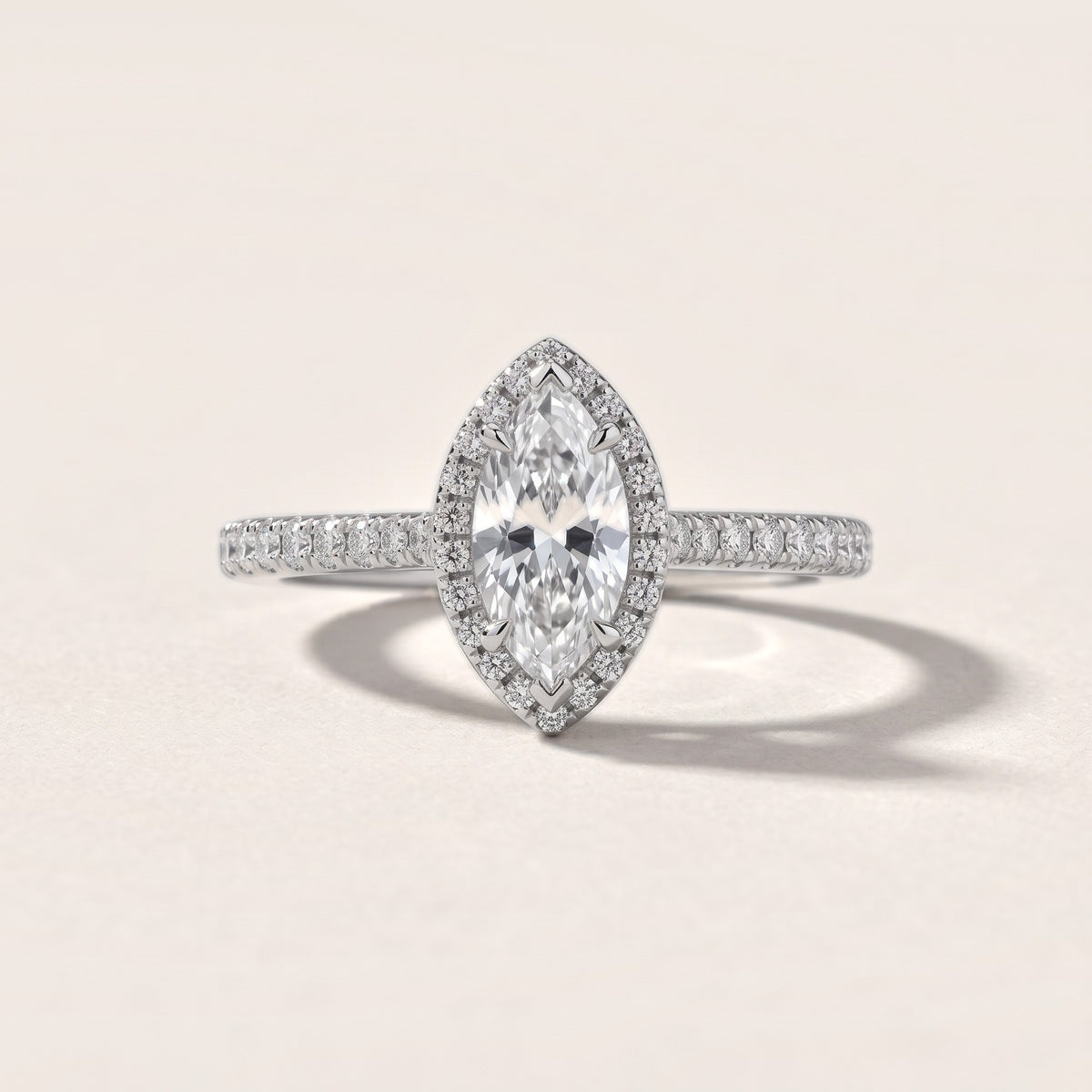 Pasco Halo Micropavé Marquise Diamond Engagement Ring in Platinum - front.jpg