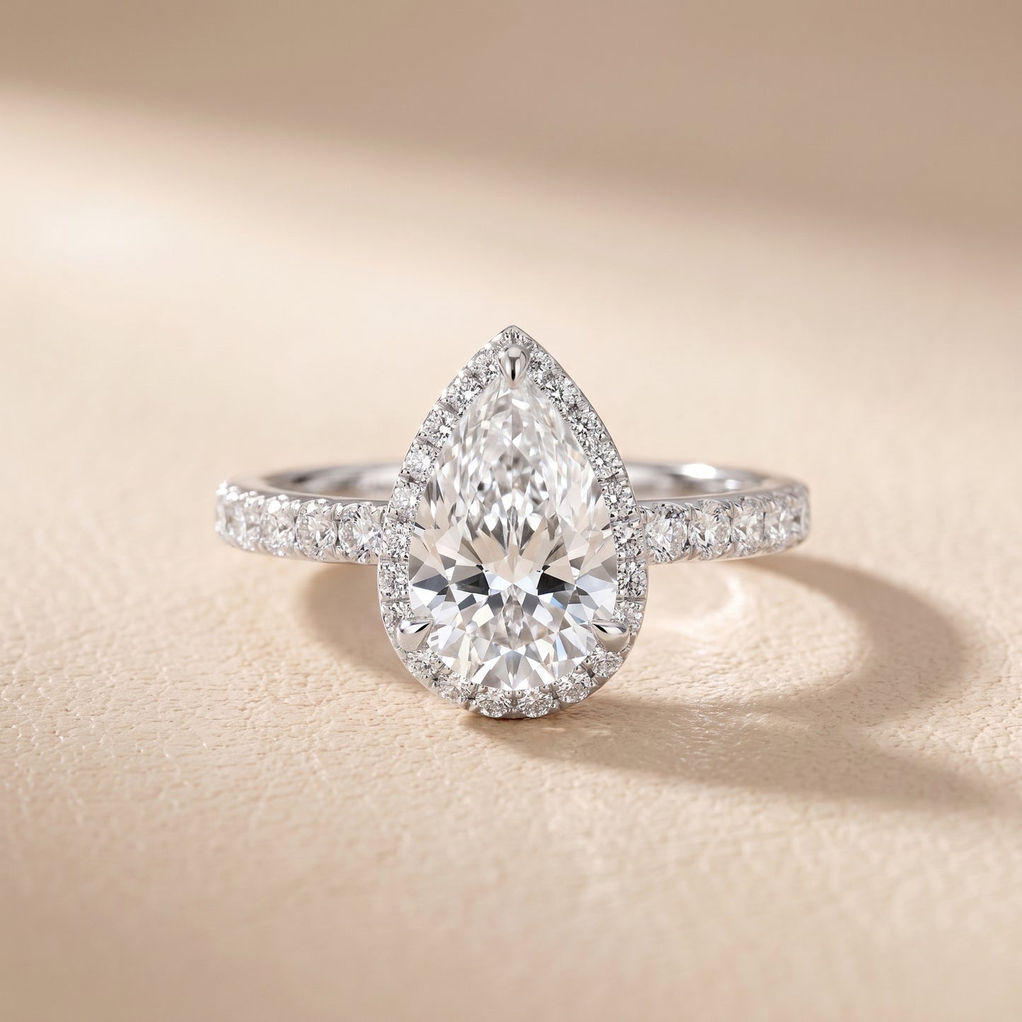 Chloe Halo Pavé Pear Diamond Ring in White Gold - front.jpg