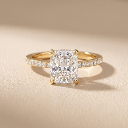 Naia Hidden Halo Radiant Diamond Ring in Yellow Gold - front.jpg