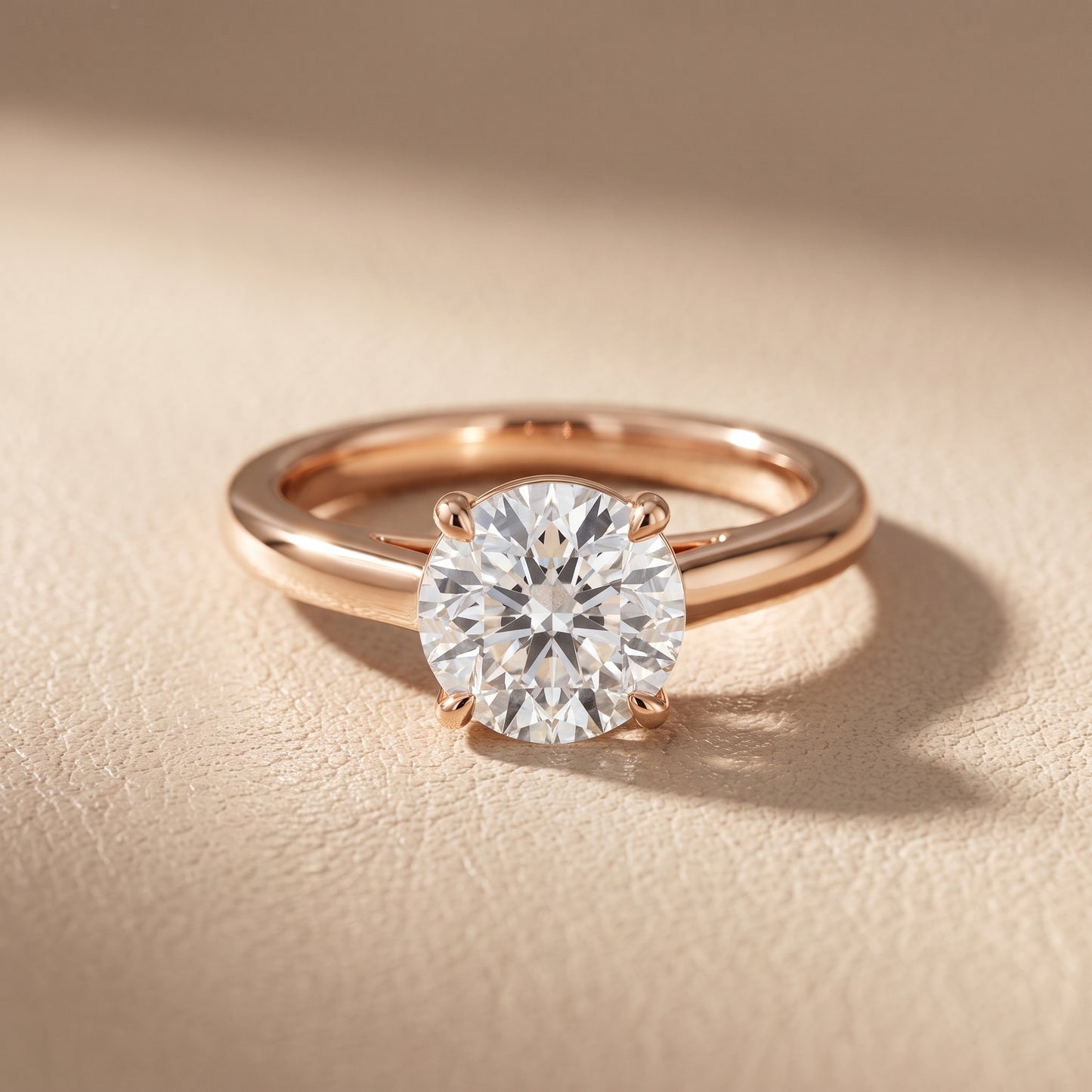 Sadie Cathedral Solitaire Round Diamond Ring in Rose Gold - front.jpg