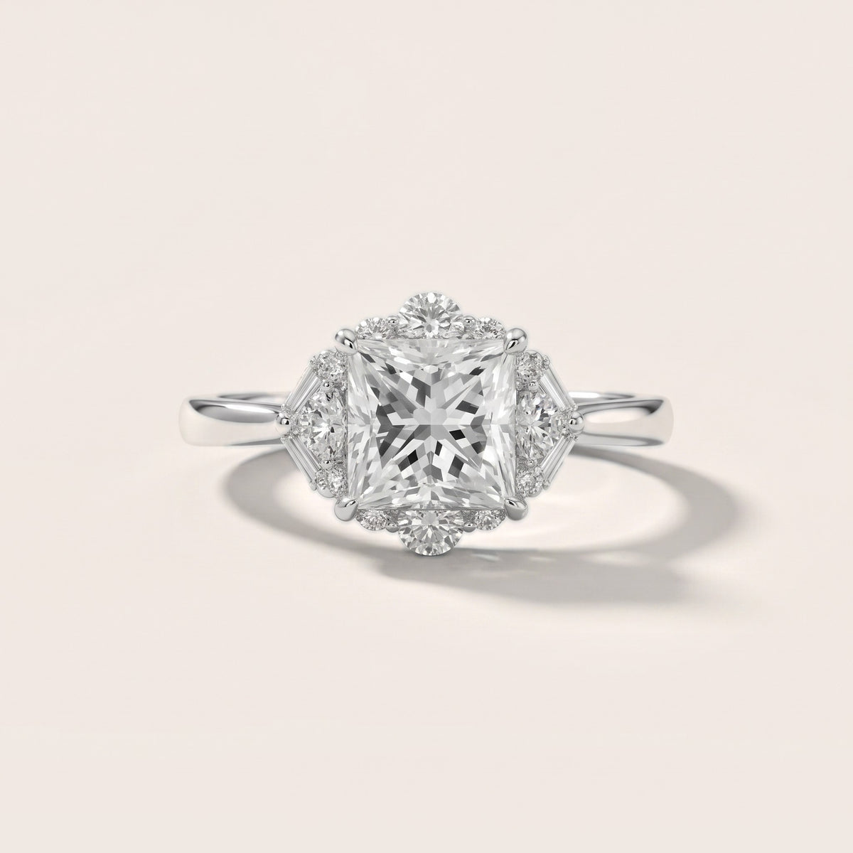Lyla Deco Halo Princess Diamond Engagement Ring in White Gold - front.jpg