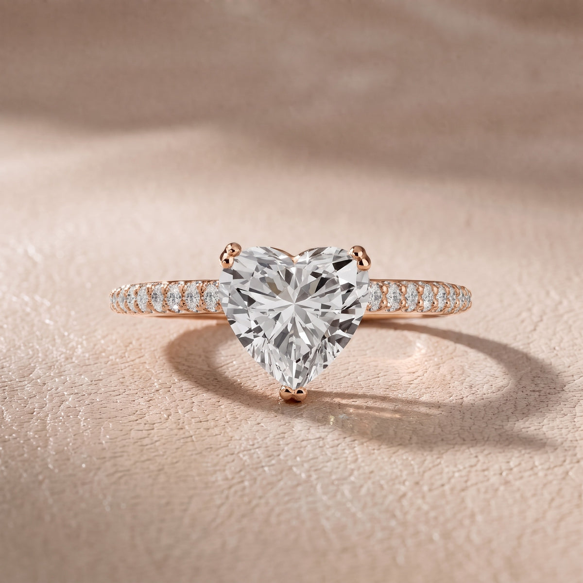 Celeste Hidden Halo Pavé Heart Diamond Engagement Ring in Rose Gold - front.jpg
