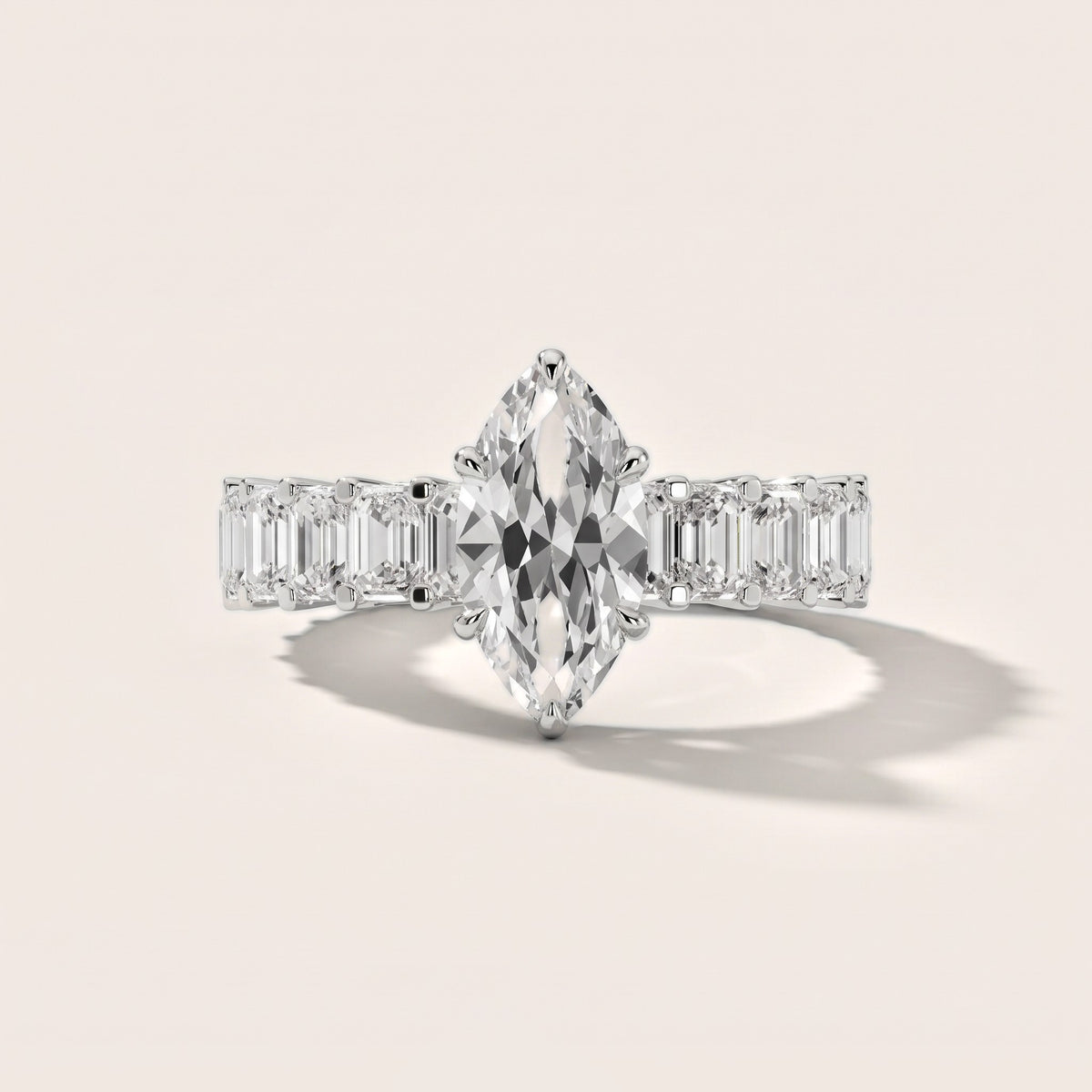 Johanna Baguette Pavé Marquise Diamond Engagement Ring in Platinum - front.jpg