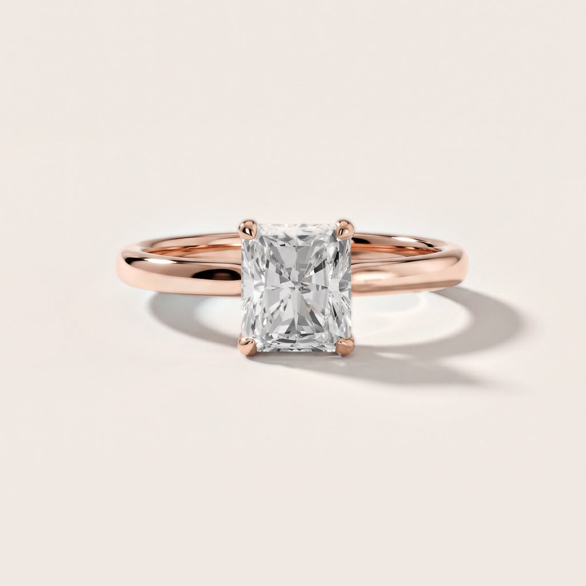Charlotte Charm Solitaire Radiant Diamond Engagement Ring in Rose Gold [studio-20261024]