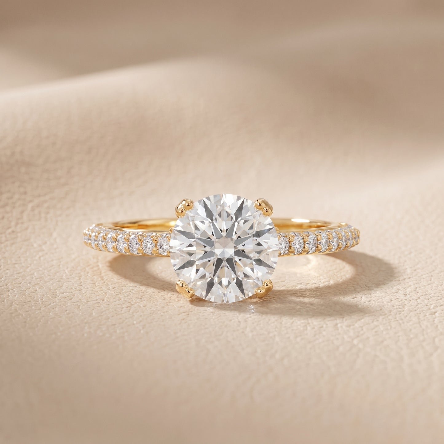 Violet Hidden Halo Pavé Round Diamond Ring in Yellow Gold - front.jpg